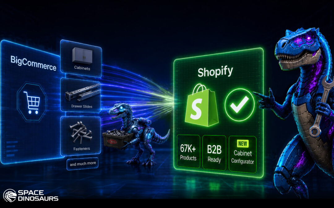 Space Dinosaurs Successfully Migrates Custom Service Hardware from BigCommerce to Shopify
