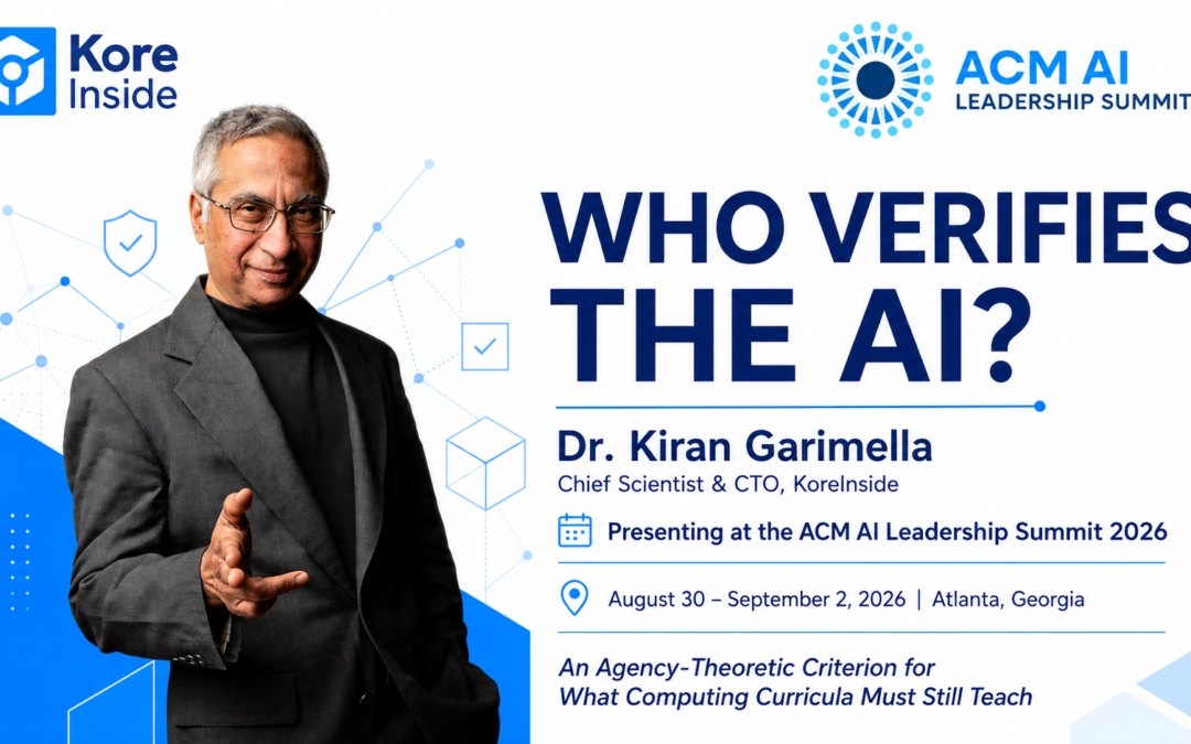 KoreInside Chief Scientist Dr. Kiran Garimella to Present AI Verification Research at ACM AI Leadership Summit 2026