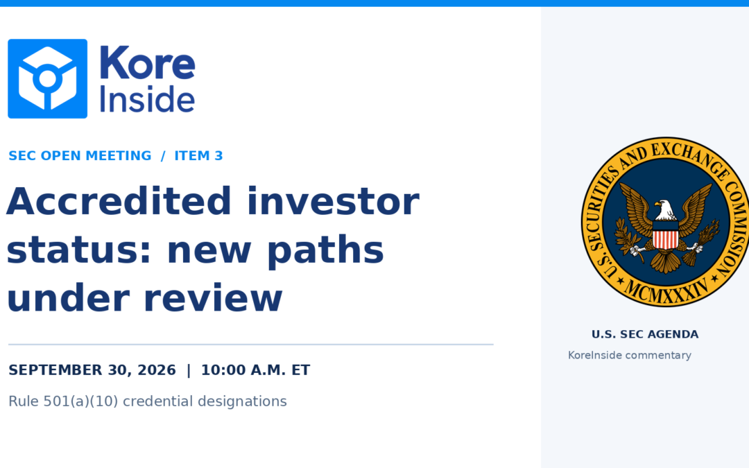 KoreInside Welcomes SEC Review of New Paths to Accredited Investor Status